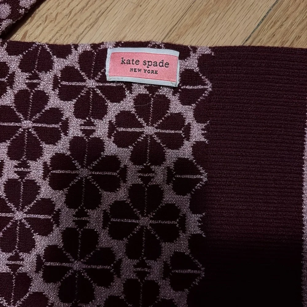 Kate Spade Burgundy and Pink Floral Scarf - Picture 5 of 6